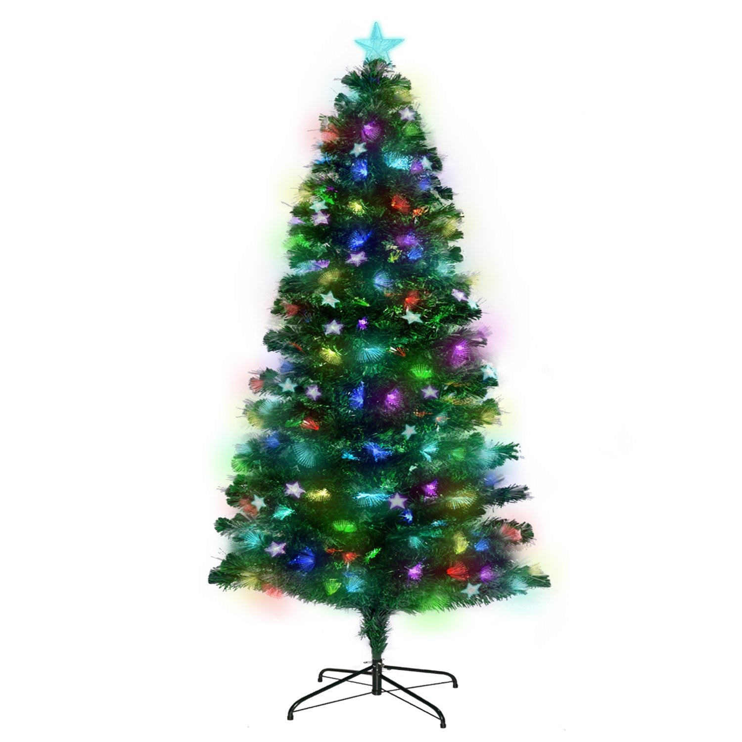 Christabelle 1.5m Enchanted Pre Lit Fibre Optic Christmas Tree Stars Xmas Decor - casaculinary