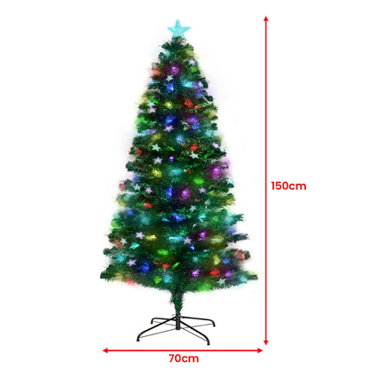 Christabelle 1.5m Enchanted Pre Lit Fibre Optic Christmas Tree Stars Xmas Decor - casaculinary