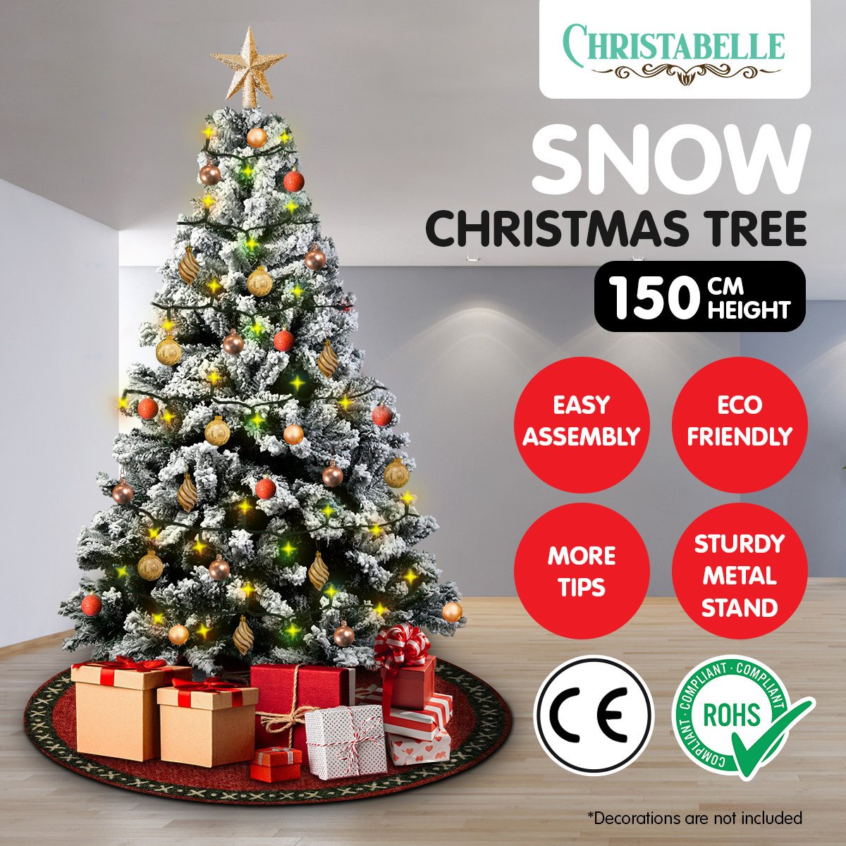 Christabelle Snow - Tipped Artificial Christmas Tree 1.5m - 550 Tips - casaculinary