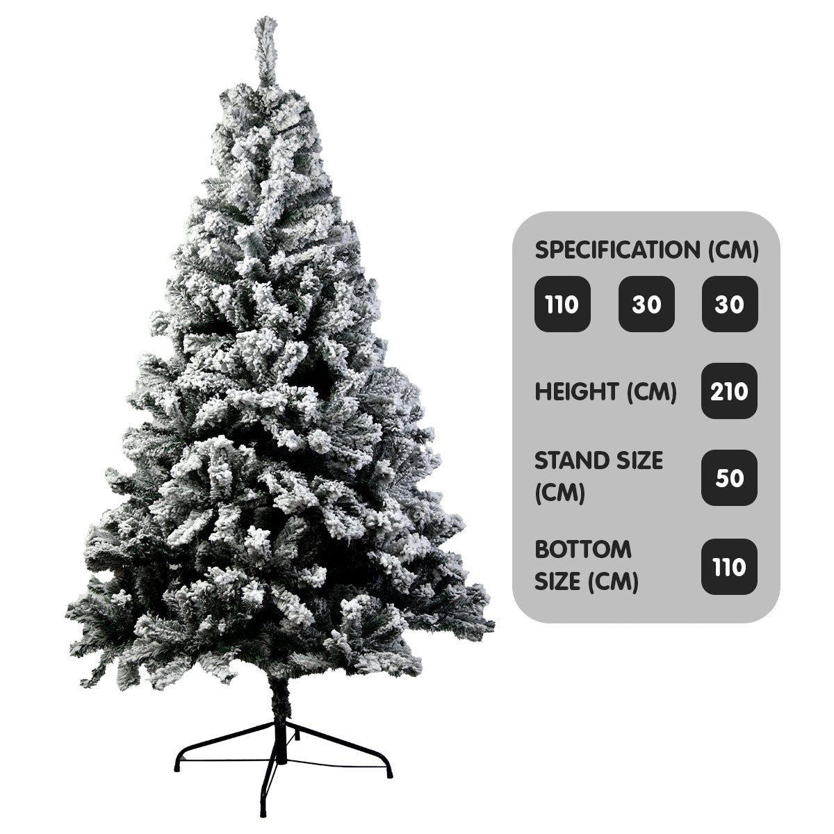 Christabelle Snow - Tipped Artificial Christmas Tree 2.1m 1200 Tips - casaculinary