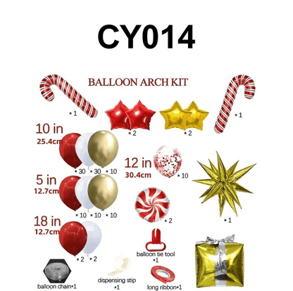 Christmas Balloon Bundle: 2 Themed Kits (Arch + Tree) - Aluminum Foil & Latex Balloons - casaculinary