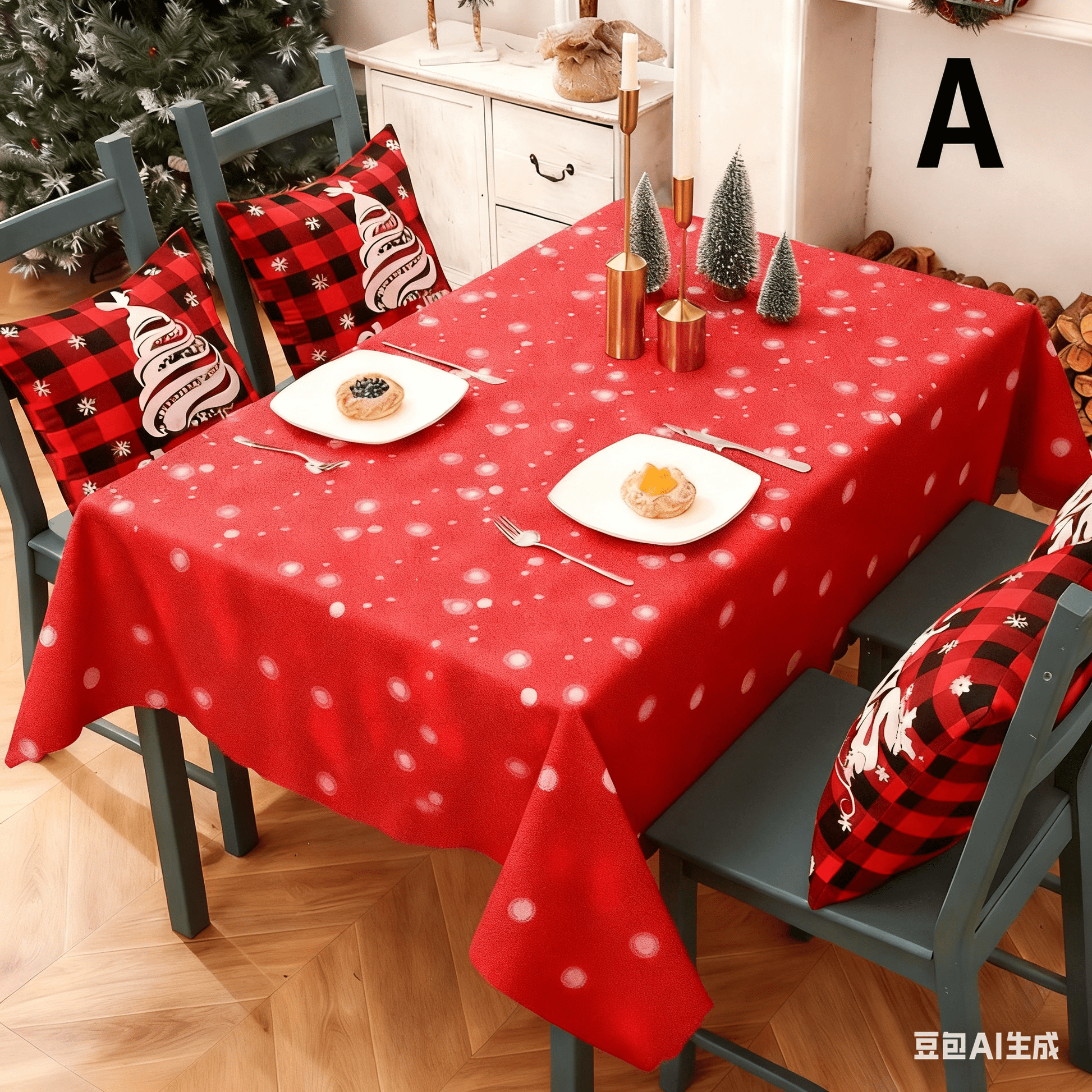 Christmas gift Christmas Tablecloth - Festive 180x150cm Table Cover for Holiday Dining & Home Decor（B） - casaculinary