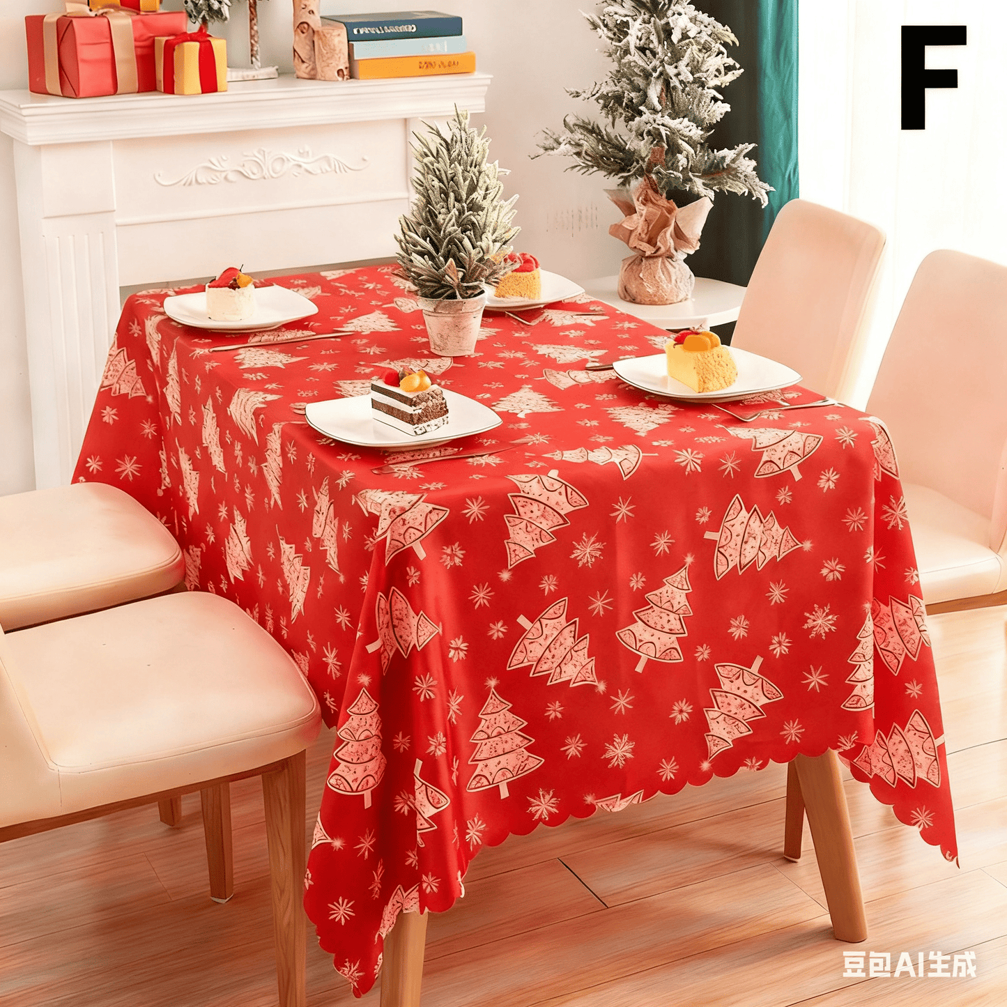 Christmas gift Christmas Tablecloth - Festive 180x150cm Table Cover for Holiday Dining & Home Decor（B） - casaculinary