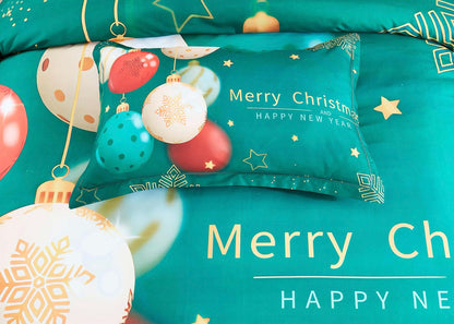 Christmas New Year Quilt Cover Set - Queen Size - casaculinary