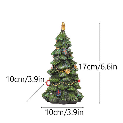 Christmas Tree Figurine - Festive Resin Decoration with Ornaments, 17cm Holiday Decor - casaculinary