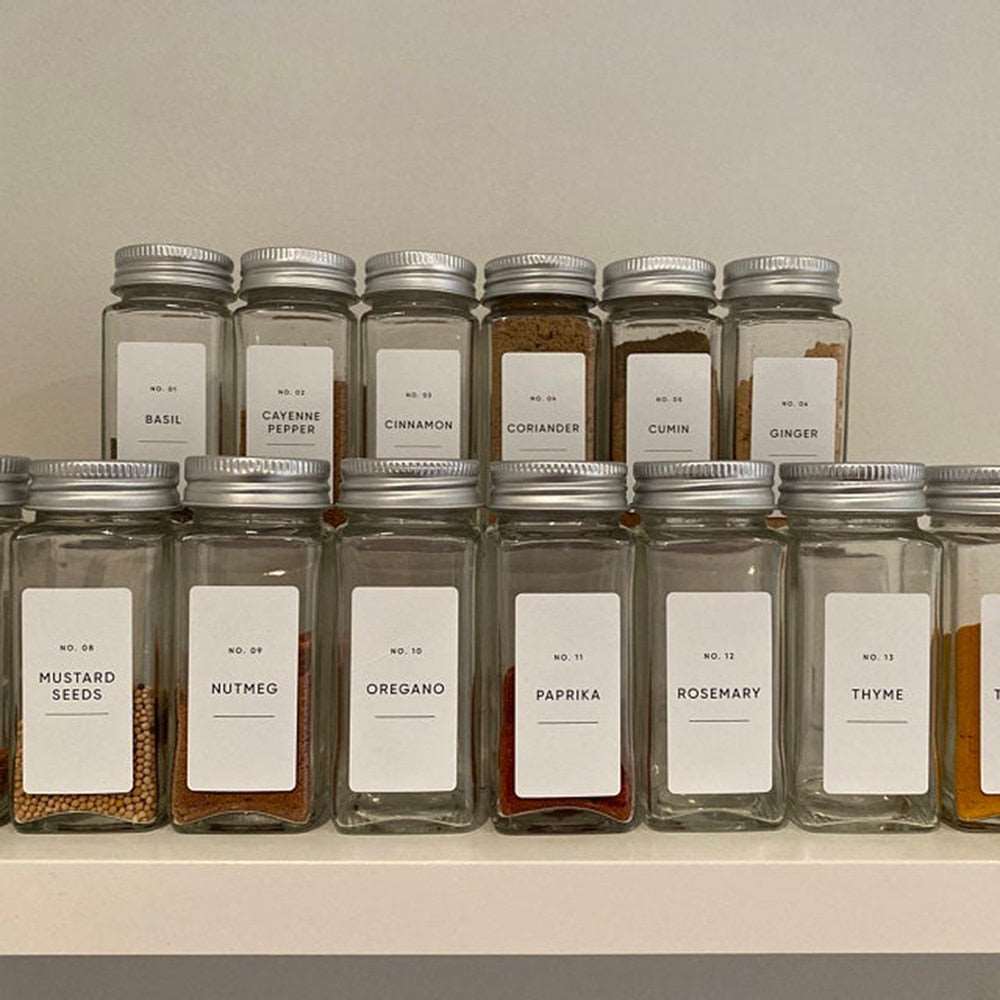 Custom Minimalist Spice & Modern Kitchen Storage Labels 