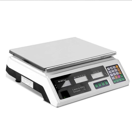 Emajin Scales Digital Kitchen 40KG Weighing Scales Platform Scales White LCD 