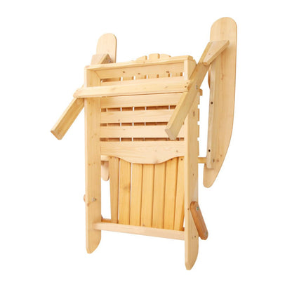 Gardeon Adirondack Outdoor Chairs Wooden Beach Chair Patio Furniture Garden Natural 