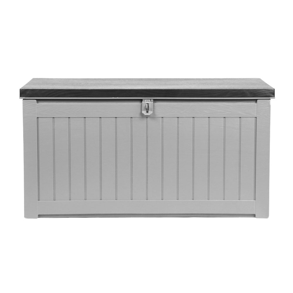 Gardeon Outdoor Storage Box 190L Container Lockable Garden Bench Tool Shed Black 