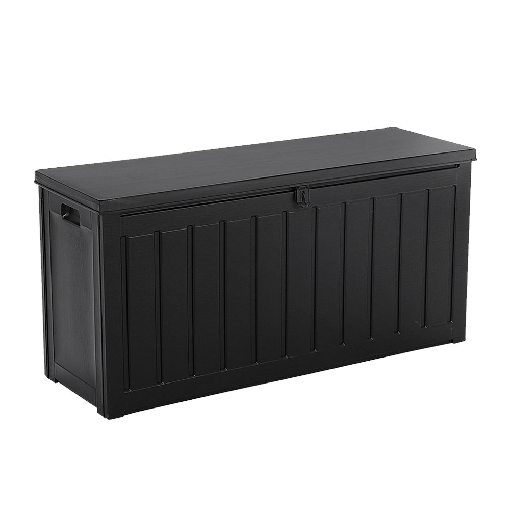 Gardeon Outdoor Storage Box 240L Container Lockable Garden Bench Tool Shed Black 