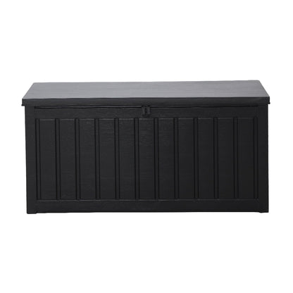 Gardeon Outdoor Storage Box 240L Container Lockable Garden Bench Tool Shed Black 