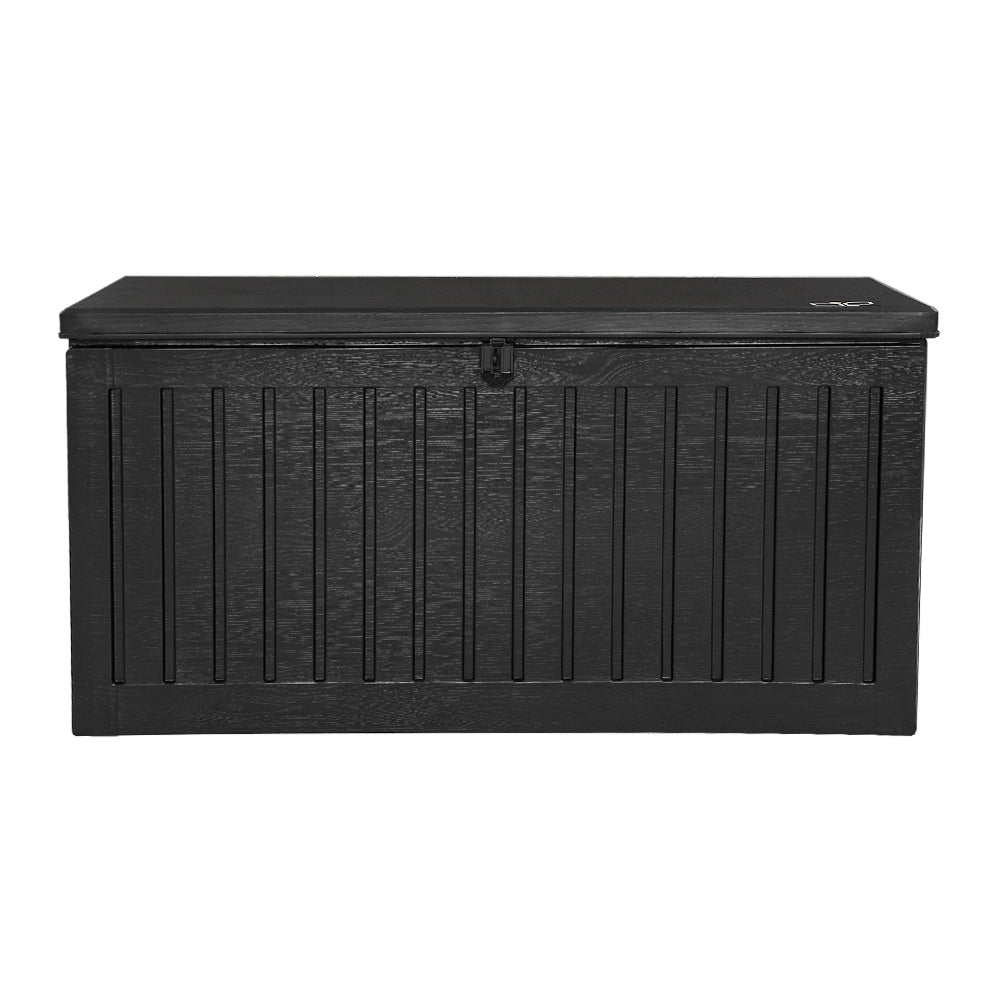 Gardeon Outdoor Storage Box 270L Container Lockable Garden Bench Tool Shed Black 