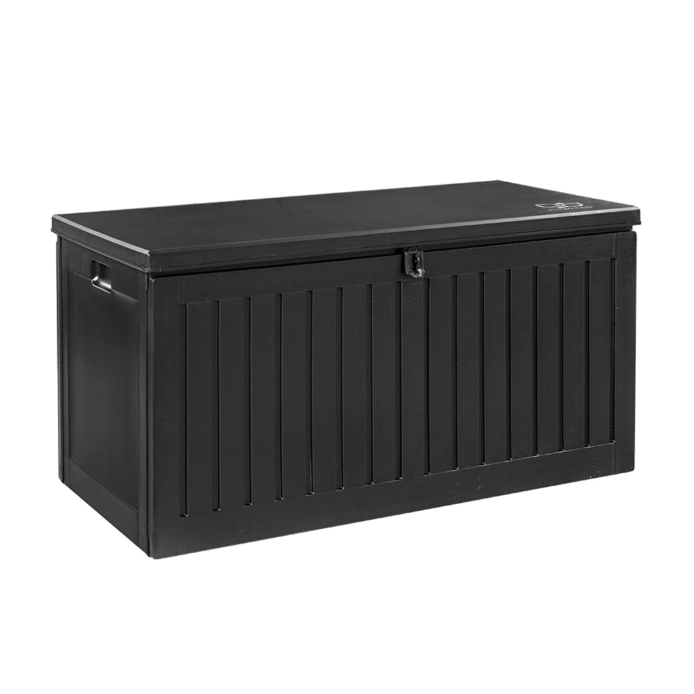 Gardeon Outdoor Storage Box 270L Container Lockable Garden Bench Tool Shed Black 