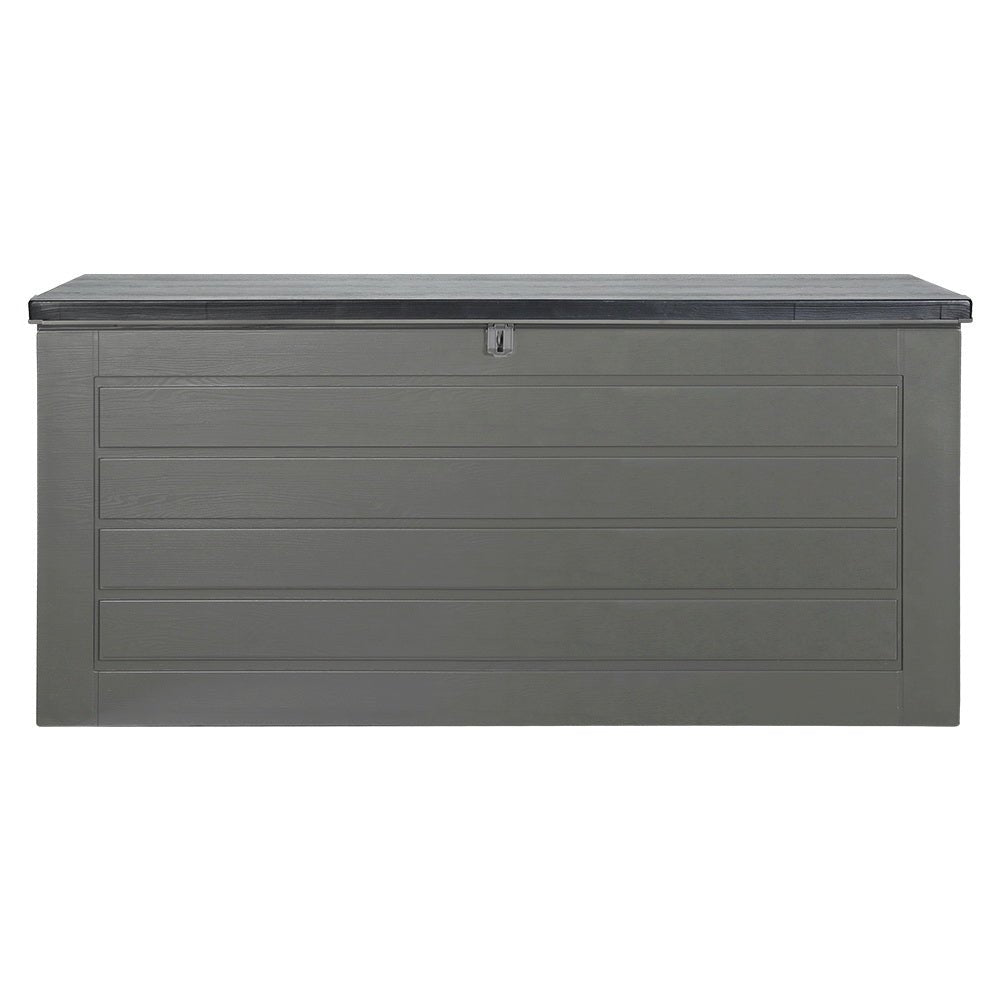 Gardeon Outdoor Storage Box 680L Container Lockable Garden Bench Tool Shed Black 