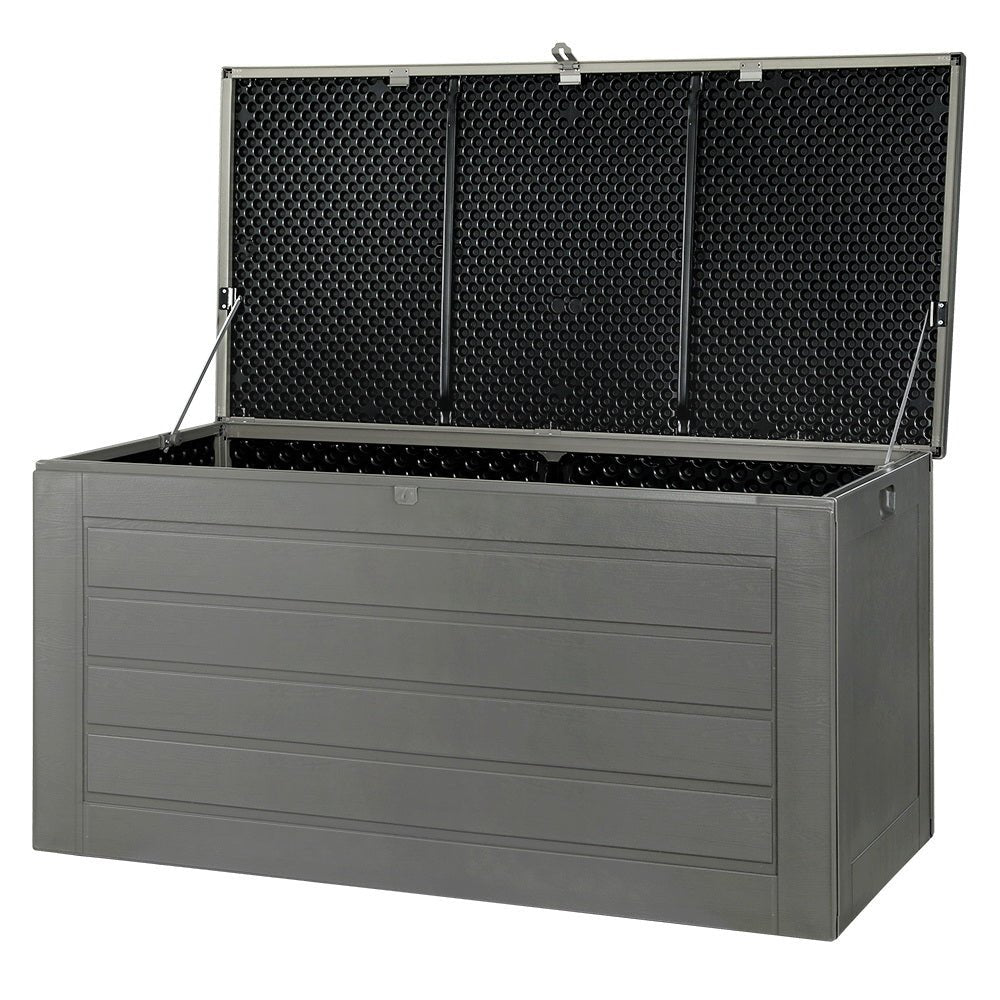 Gardeon Outdoor Storage Box 680L Container Lockable Garden Bench Tool Shed Black 