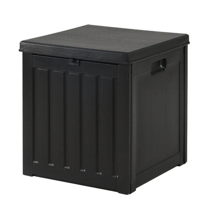 Gardeon Outdoor Storage Box 80L Container Lockable Garden Toy Tool Shed Black 