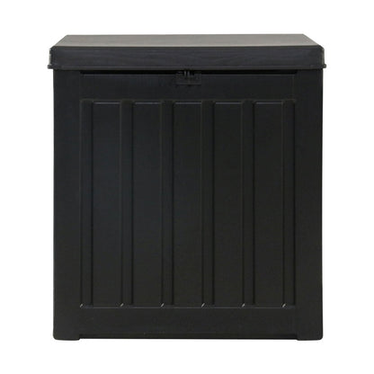 Gardeon Outdoor Storage Box 80L Container Lockable Garden Toy Tool Shed Black 