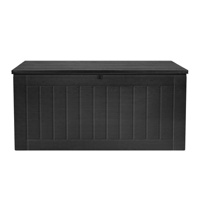 Gardeon Outdoor Storage Box 830L Container Lockable Bench Tool Shed All Black 