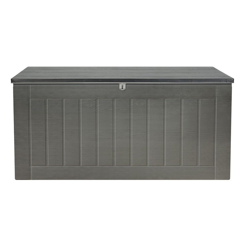 Gardeon Outdoor Storage Box 830L Container Lockable Garden Bench Tool Shed Black 