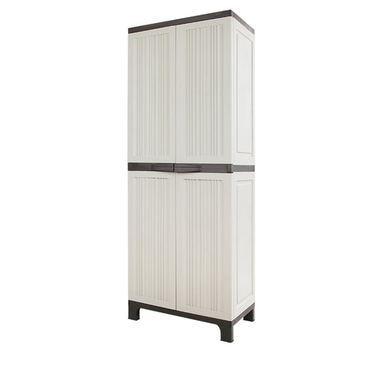 Gardeon Outdoor Storage Cabinet Box 173cm Lockable Cupboard Sheds Garage Adjustable Beige 