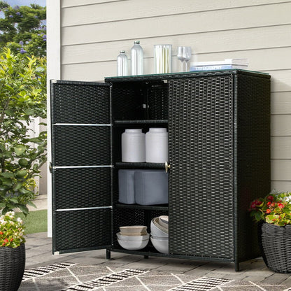 Gardeon Outdoor Storage Cabinet Box Garage Wicker Shelf Chest Garden Shed Tools 