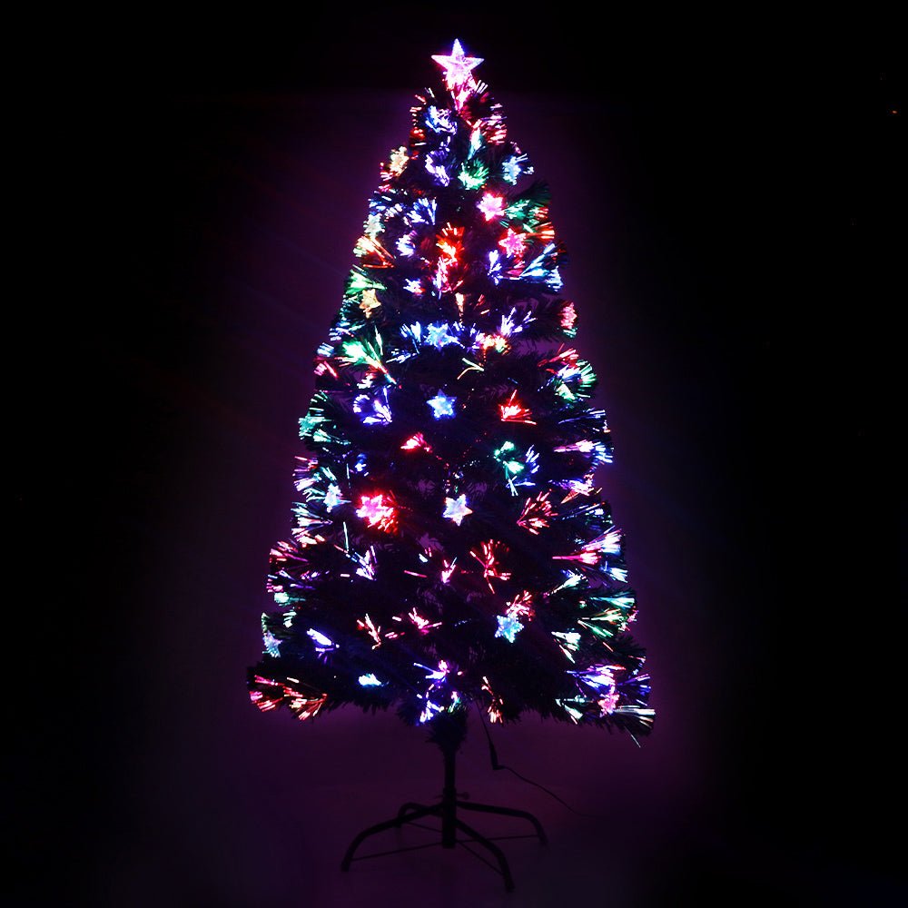 Jingle Jollys 1.2m Christmas Tree Optic Fibre LED Xmas tree Multi Colour - casaculinary