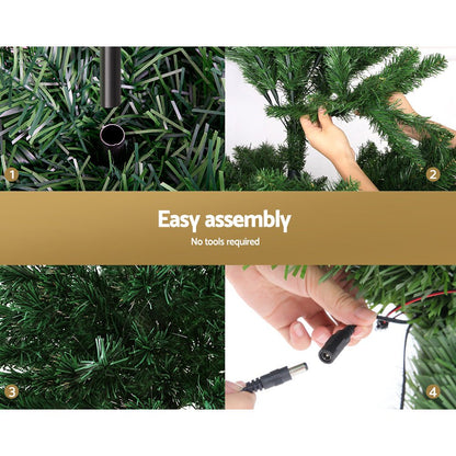 Jingle Jollys 1.8m Christmas Tree Optic Fibre LED Xmas tree 300 Tips - casaculinary