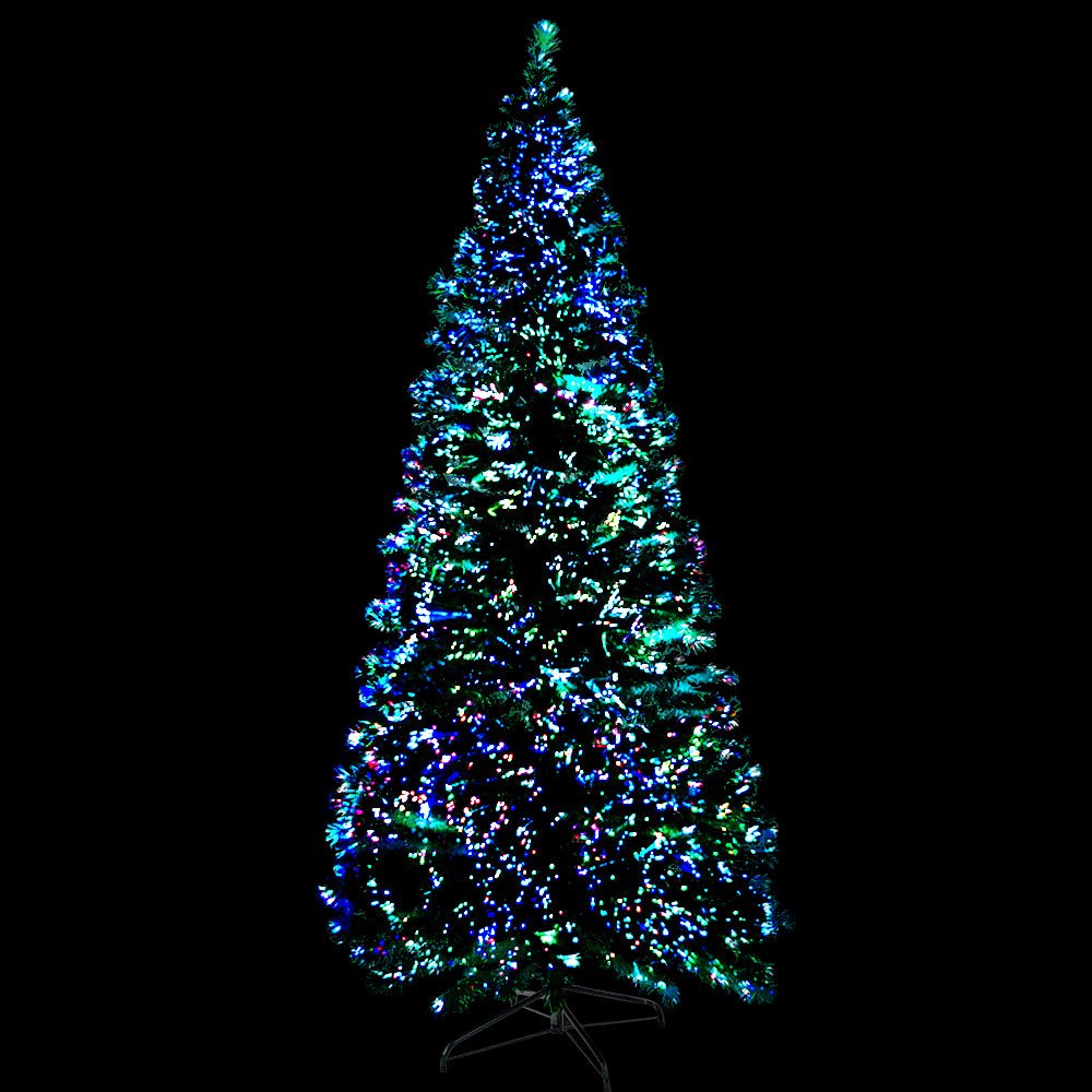 Jingle Jollys 1.8m Christmas Tree Optic Fibre LED Xmas tree 300 Tips - casaculinary