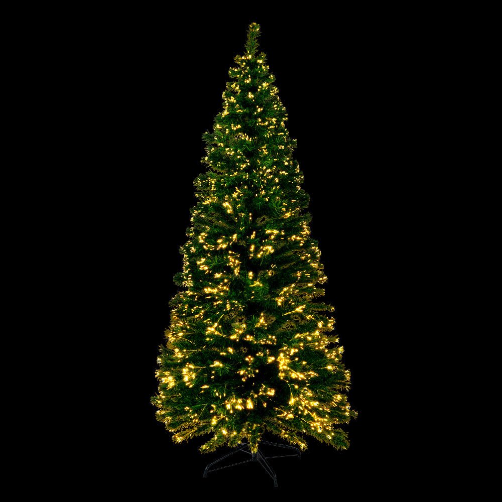 Jingle Jollys 1.8m Christmas Tree Optic Fibre LED Xmas tree Warm White - casaculinary