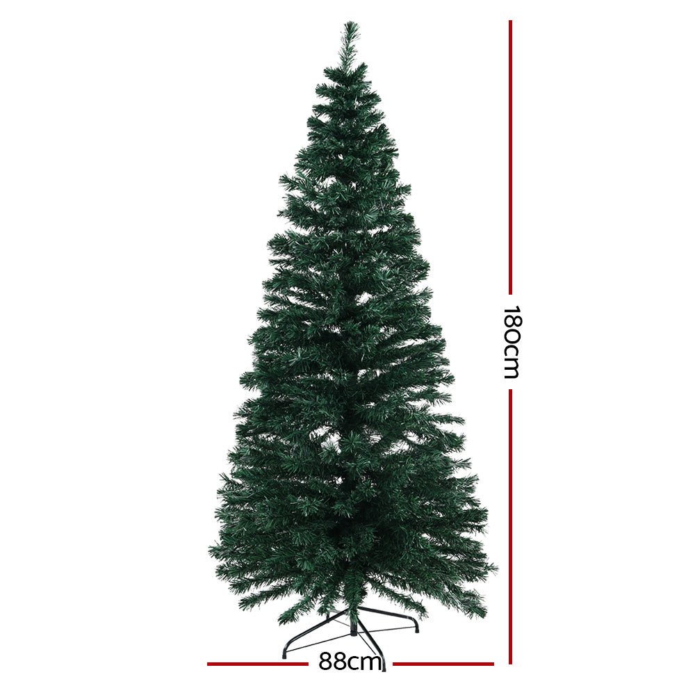 Jingle Jollys 1.8m Christmas Tree Optic Fibre LED Xmas tree Warm White - casaculinary