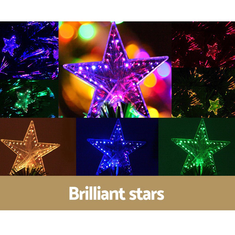 Jingle Jollys 2.1m Christmas Tree Optic Fibre LED Xmas tree Multi Colour - casaculinary