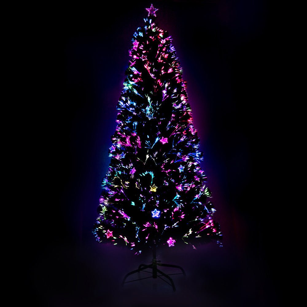 Jingle Jollys 2.1m Christmas Tree Optic Fibre LED Xmas tree Multi Colour - casaculinary