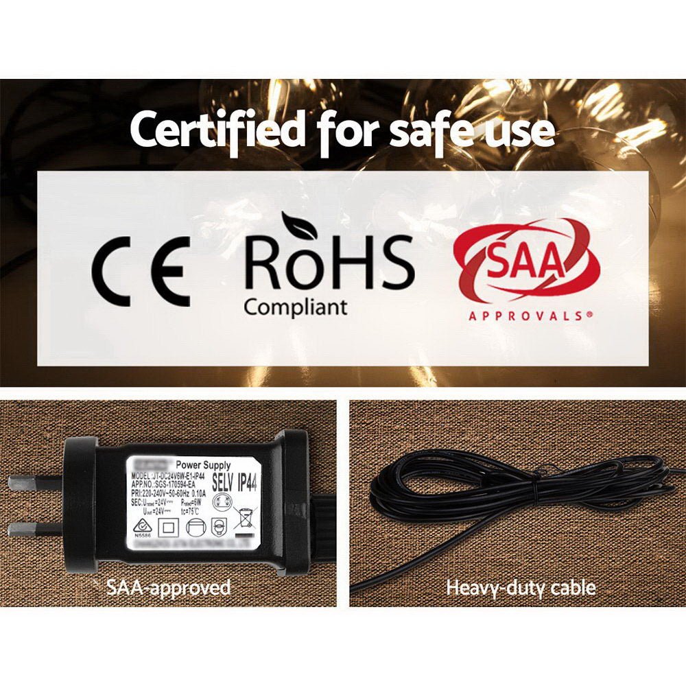 Jingle Jollys 68m LED Festoon Lights Sting Lighting Kits Wedding Outdoor Party - casaculinary