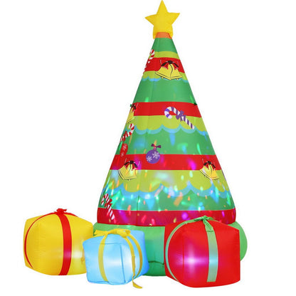 Jingle Jollys Christmas Inflatable Gift Tree 2.2M Height Flashing Light Decorations Illuminated - casaculinary