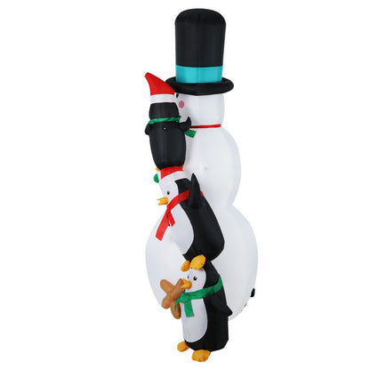 Jingle Jollys Christmas Inflatable Snowman 2.4M Illuminated Decorations - casaculinary