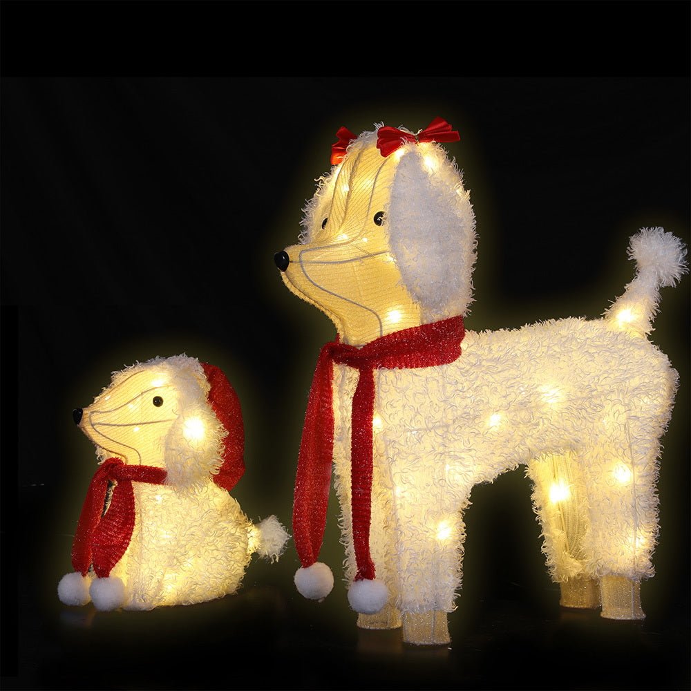 Jingle Jollys Christmas Lights 60 LED Fairy Light 2pcs Dog Decorations Set - casaculinary