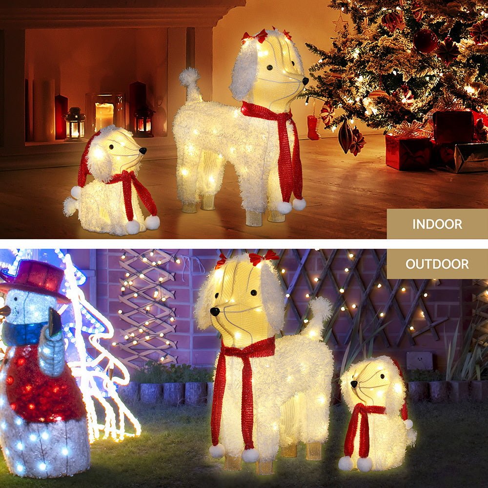 Jingle Jollys Christmas Lights 60 LED Fairy Light 2pcs Dog Decorations Set - casaculinary