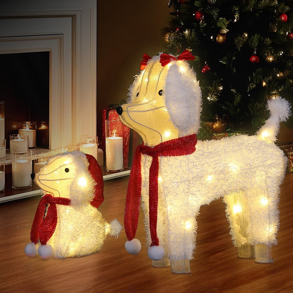 Jingle Jollys Christmas Lights 60 LED Fairy Light 2pcs Dog Decorations Set - casaculinary