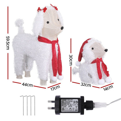 Jingle Jollys Christmas Lights 60 LED Fairy Light 2pcs Dog Decorations Set - casaculinary
