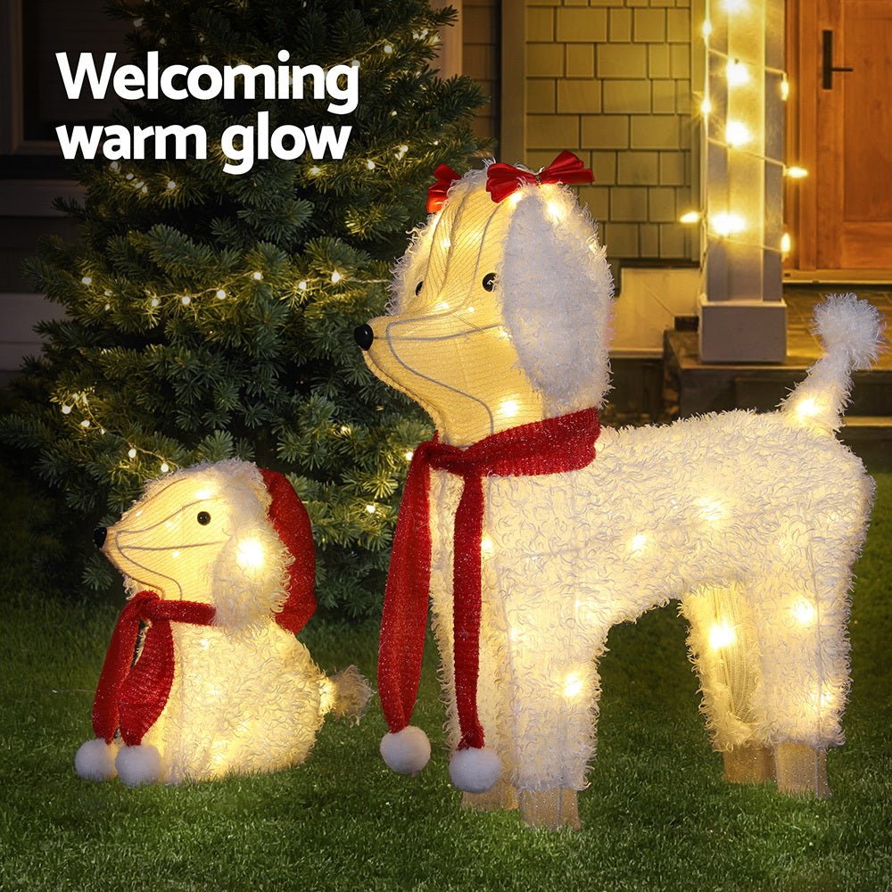 Jingle Jollys Christmas Lights 60 LED Fairy Light 2pcs Dog Decorations Set - casaculinary