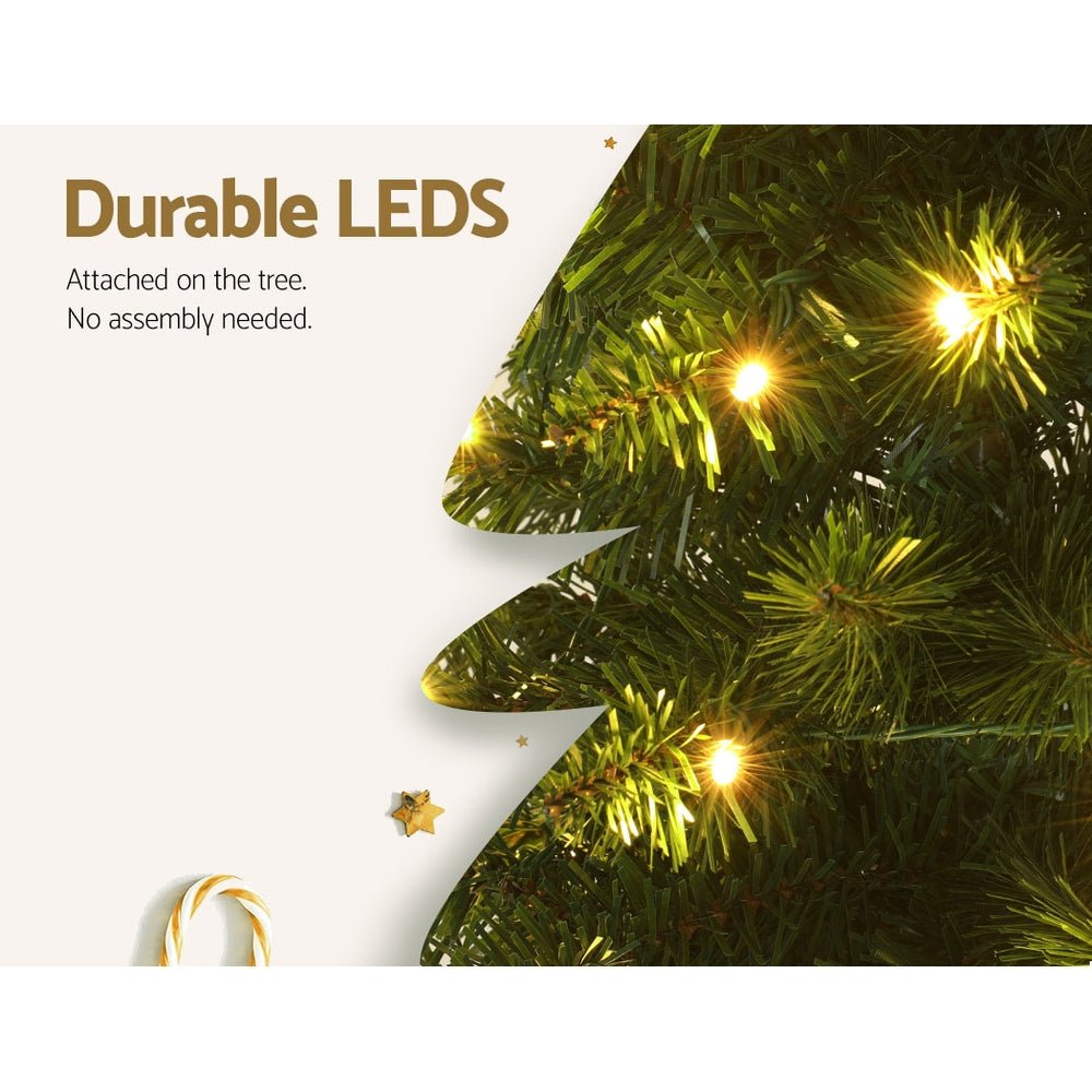 Jingle Jollys Christmas Tree 1.8m Pre - Lit 200 LED Lights Xmas Tree Decorations - casaculinary