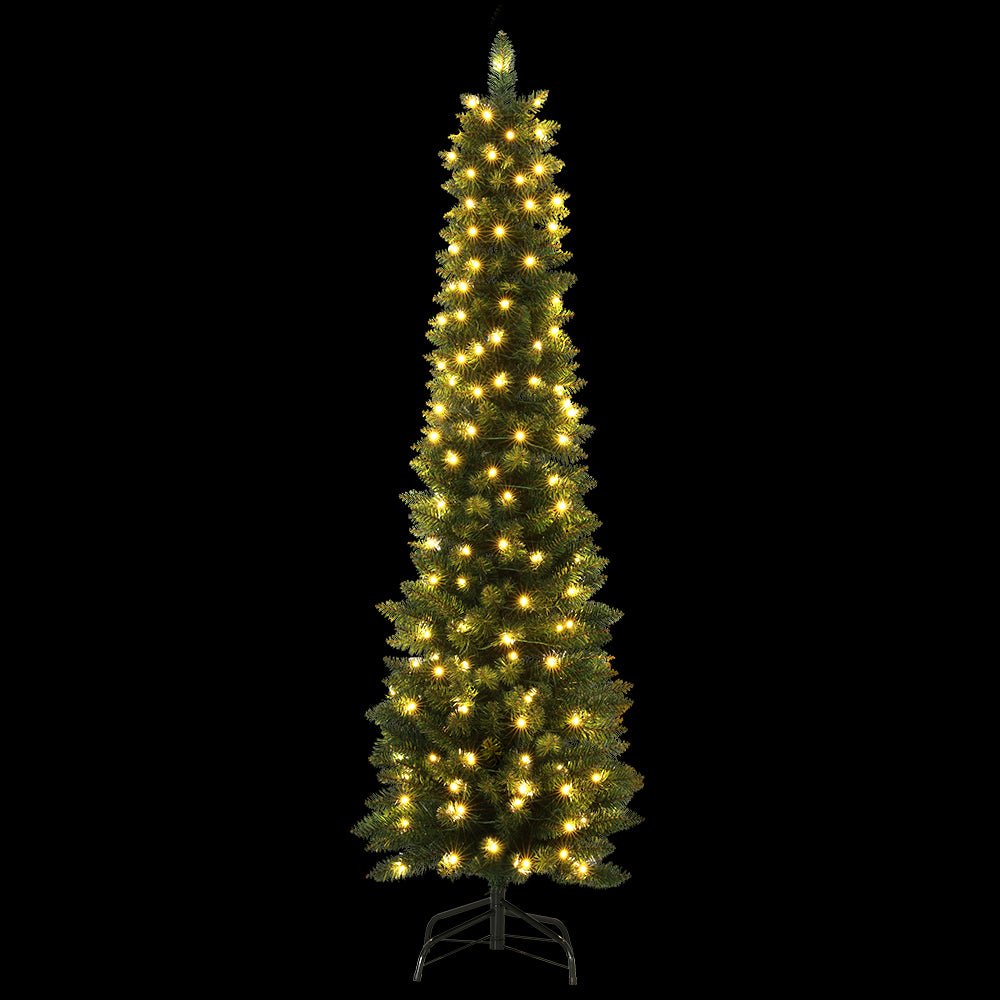 Jingle Jollys Christmas Tree 1.8m Pre - Lit 200 LED Lights Xmas Tree Decorations - casaculinary