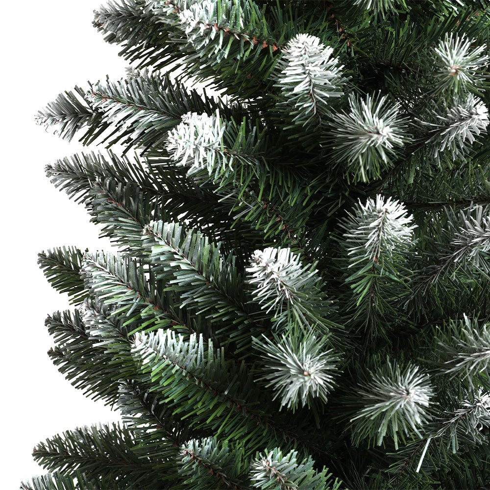 Jingle Jollys Christmas Tree 1.8m Xmas Tree Decorations Snowy 300 Tips - casaculinary