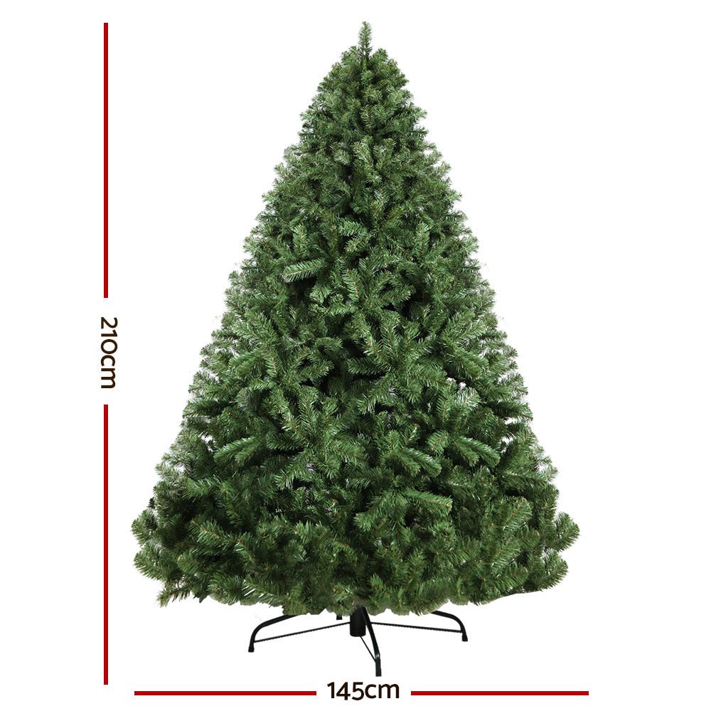 Jingle Jollys Christmas Tree 2.1M Xmas Tree Decorations Green 1250 Tips - casaculinary