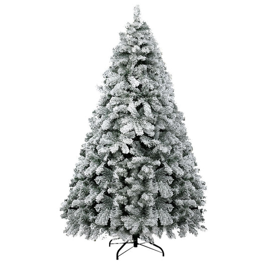 Jingle Jollys Christmas Tree 2.4m Snow Flocked Xmas Tree Decorations 1165 Tips - casaculinary