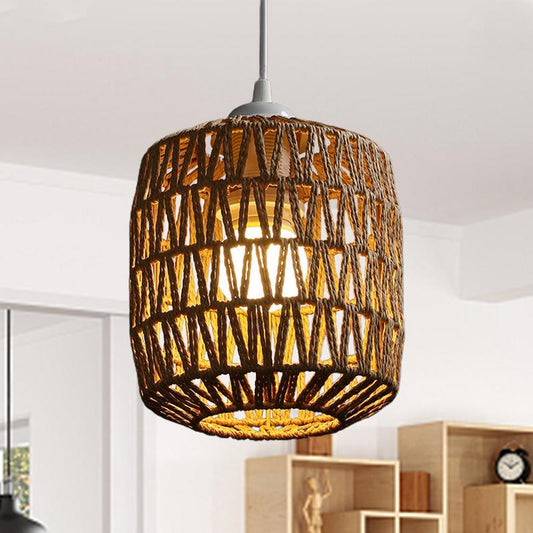 Lamp Shade Cover Light Woven Pendant Chandelier Rattan 