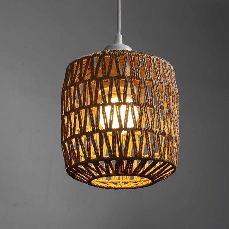 Lamp Shade Cover Light Woven Pendant Chandelier Rattan 