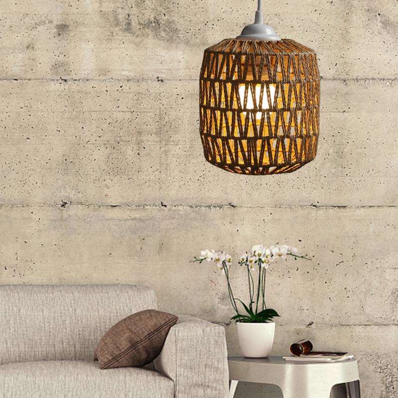 Lamp Shade Cover Light Woven Pendant Chandelier Rattan 