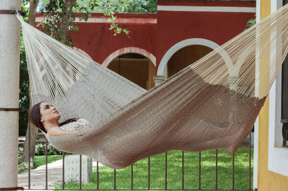 Mayan Legacy Queen Size Outdoor Cotton Dream Sands Hammock in Jardin Colour 