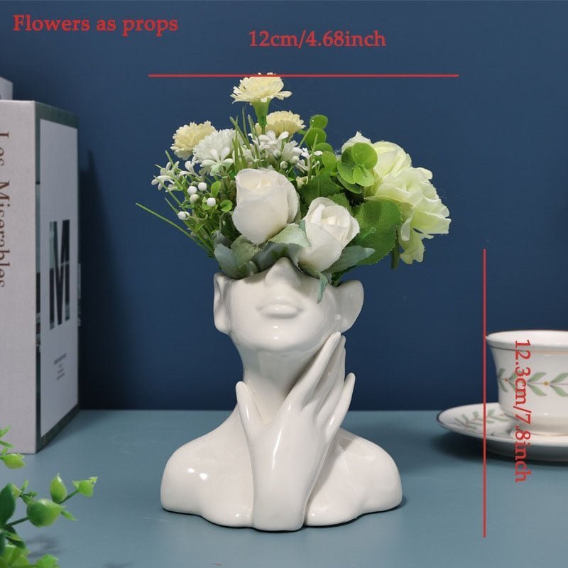 Nordic Ceramic Simulation Human Body Art Vase and Sculpture for Decor 